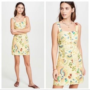 Farm Rio Colorful Birds Linen Mini Dress
